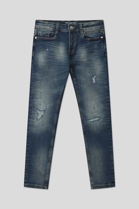 Джинсы с эффектом потертости Republic of Denim