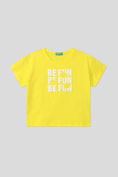 Футболка хлопковая с принтом Benetton