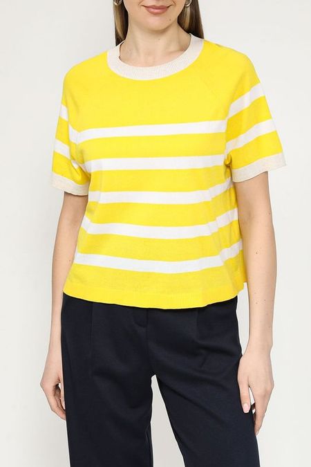 Джемпер хлопковый с коротким рукавом в полоску Esprit Casual