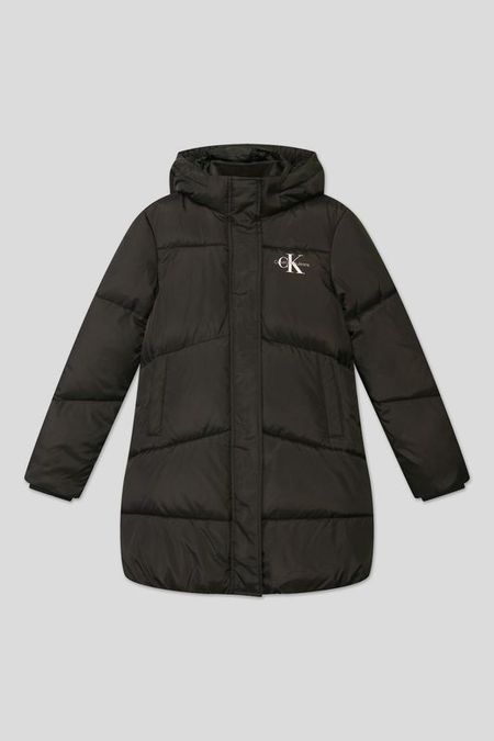 Утепленное пальто с логотипом бренда Calvin Klein Jeans