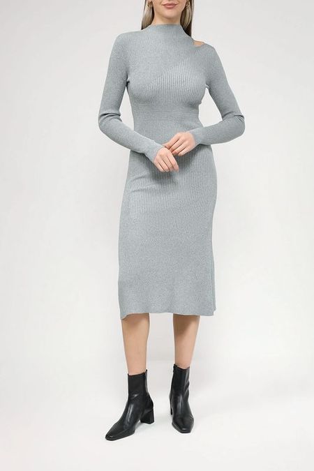Платье трикотажное с разрезом на плече Calvin Klein