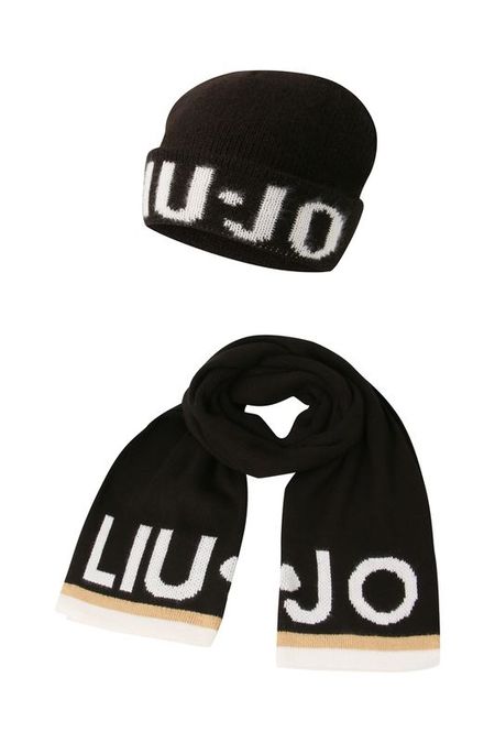 Комплект из шапки и шарфа с логотипом бренда Liu Jo