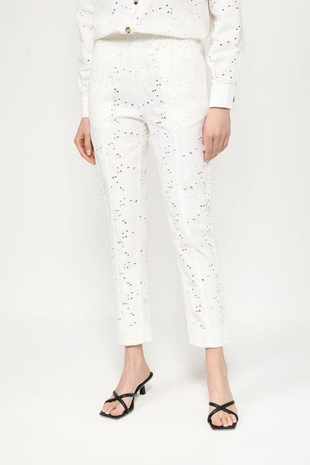 Брюки хлопковые зауженного кроя TWINSET