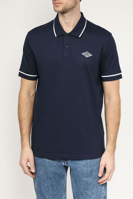 Поло хлопковое с контрастными деталями Esprit Casual