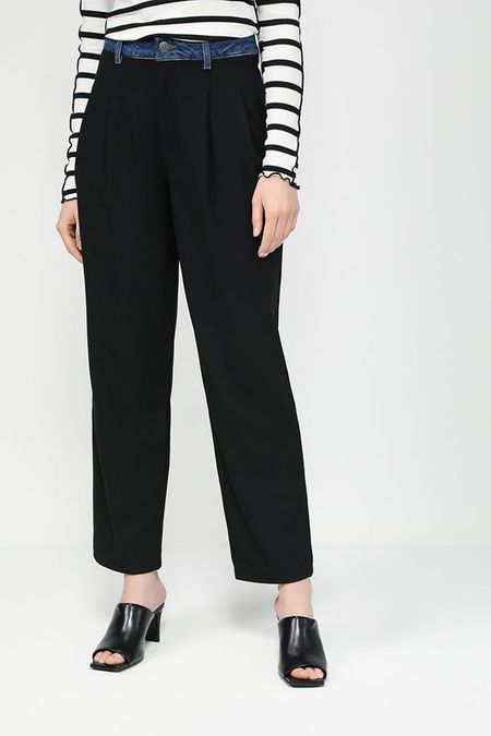 Брюки широкого кроя с джинсовой талией Desigual