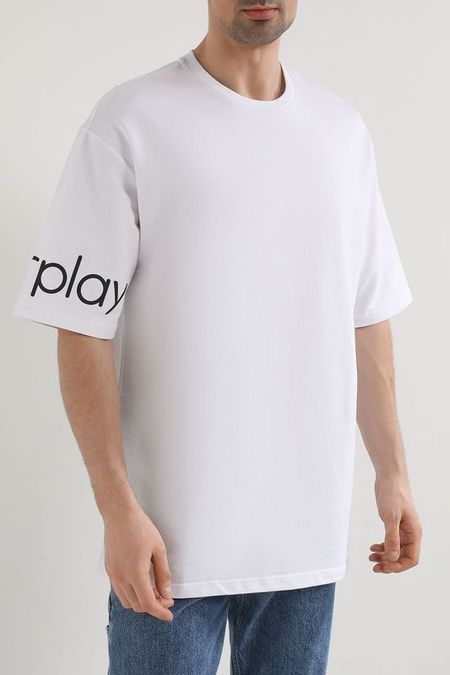Футболка хлопковая с логотипом на рукаве COLORPLAY