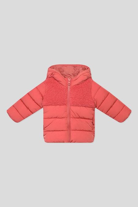 Удлиненная куртка с меховой отделкой Benetton