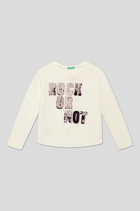 Хлопковый лонгслив с принтом Benetton