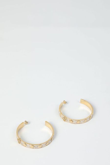 Серьги-кольца с кристаллами Guess