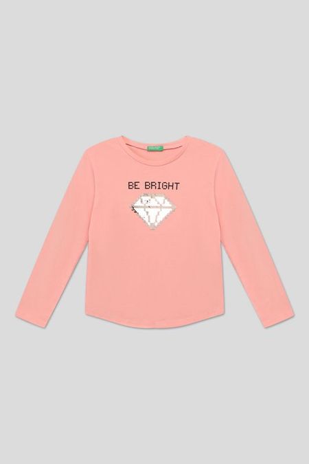 Хлопковая футболка с длинным рукавом Benetton