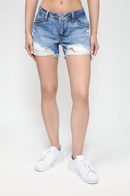Джинсовые шорты с разрезами PEPE JEANS