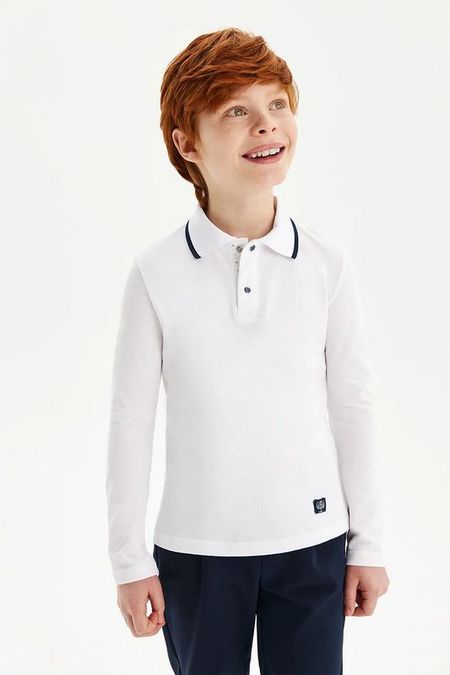 Хлопковое поло с длинным рукавом Silver Spoon