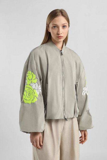 Куртка на молнии с вышивкой BLONDE