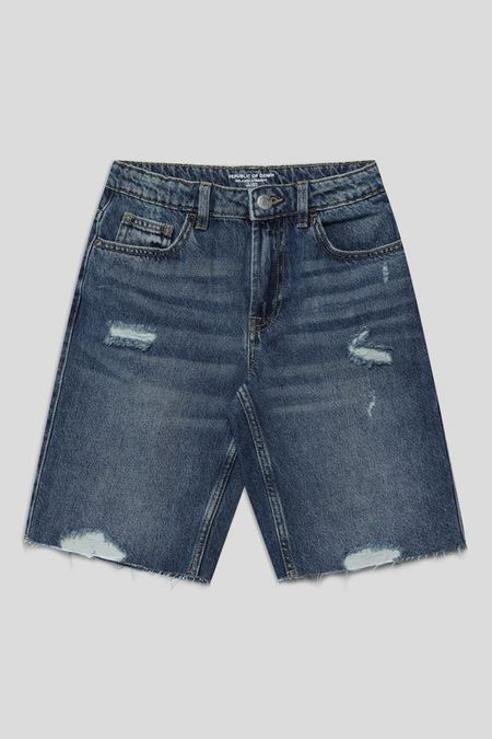 Шорты джинсовые с эффектом потертости Republic of Denim