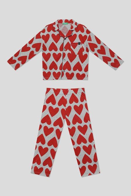 Пижама хлопковая с принтом Benetton Undercolors