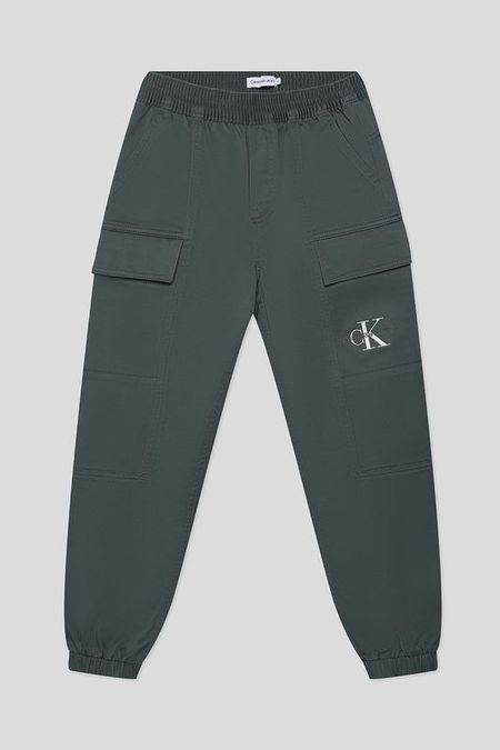 Брюки хлопковые на эластичном поясе с карманами Calvin Klein Jeans