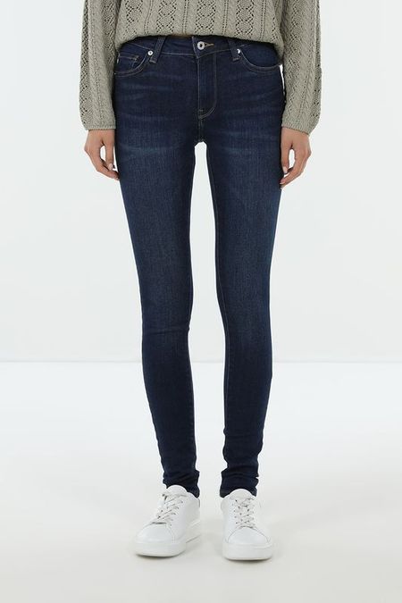 Джинсы с эффектом потертости облегающие PEPE JEANS