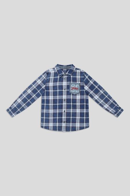 Рубашка хлопковая в клетку Guess