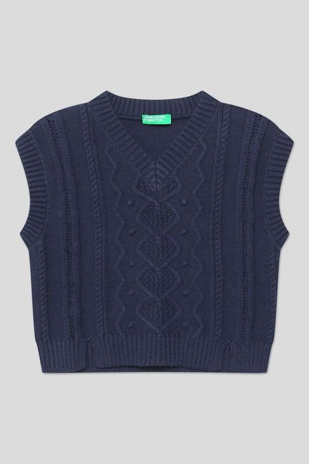 Жилет вязаный с узором Benetton