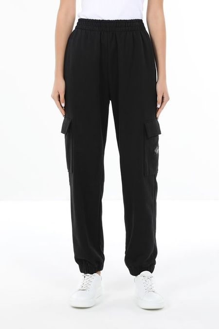 Брюки хлопковые на эластичном поясе с карманами Calvin Klein Jeans
