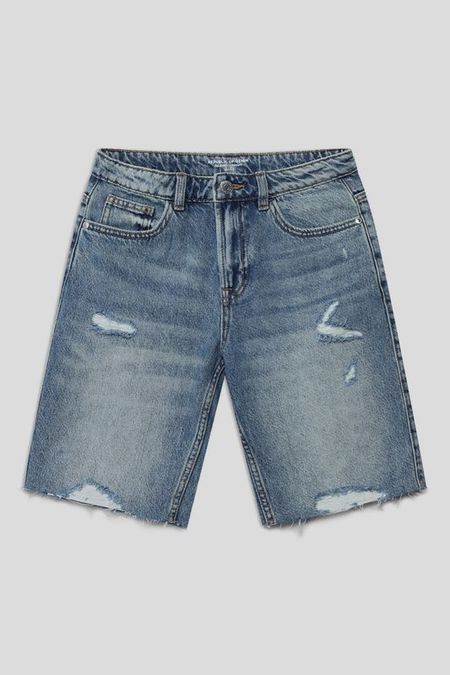 Шорты джинсовые с эффектом потертости Republic of Denim