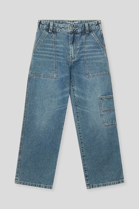 Джинсы с эффектом потертости и карманами Republic of Denim