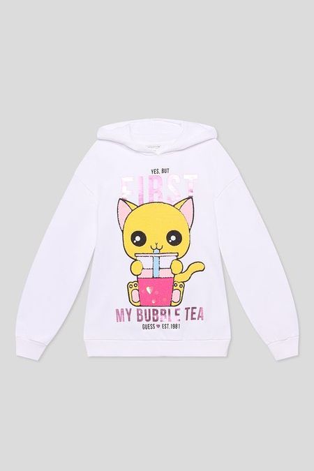 Худи хлопковое с принтом Guess