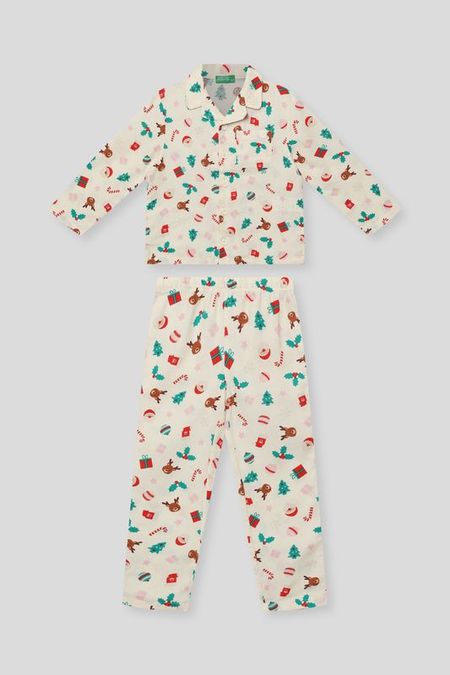 Пижама хлопковая с принтом Benetton Undercolors