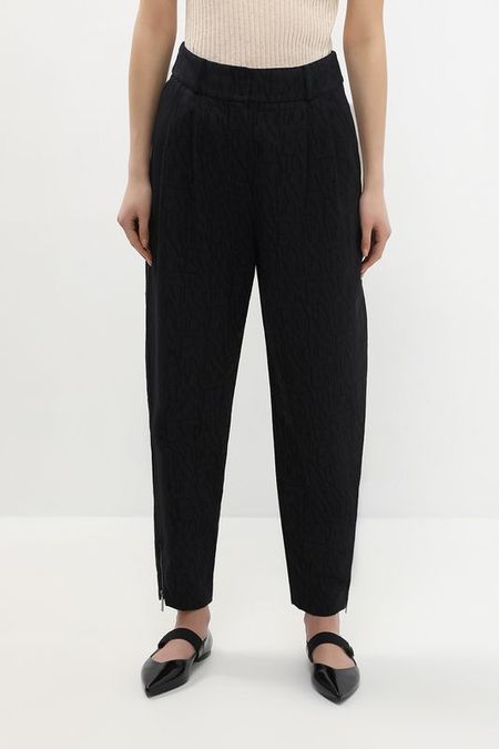 Брюки из смесовой шерсти с защипами EMPORIO ARMANI