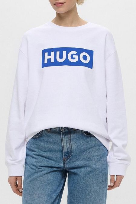 Свитшот хлопковый с логотипом HUGO BLUE