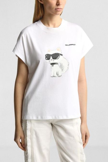Футболка хлопковая с принтом Karl Lagerfeld