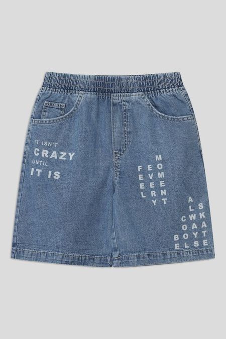 Шорты джинсовые на эластичном поясе с принтом Republic of Denim