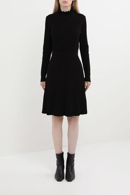 Платье трикотажное приталенное на поясе Esprit Casual