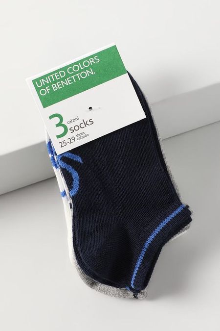 Набор из 3 пар хлопковых классических носков Benetton Undercolors