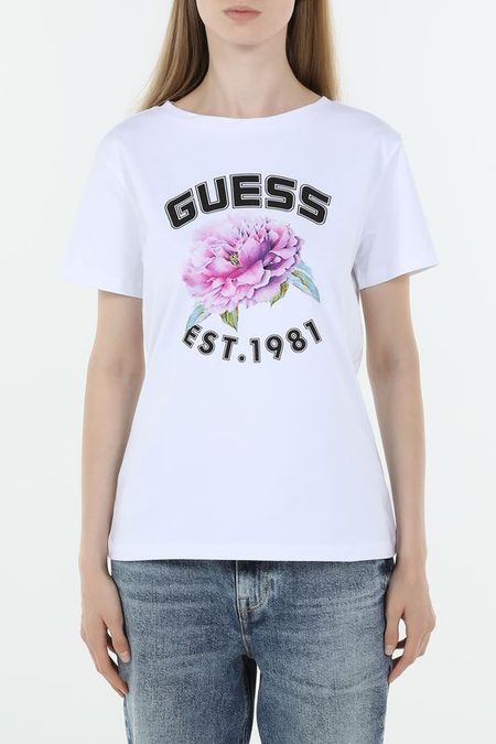 Футболка хлопковая с принтом Guess
