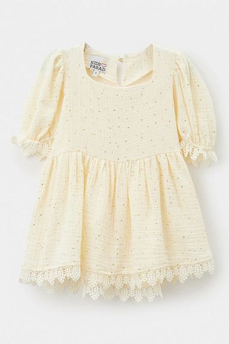 Платье хлопковое с кружевом KIDSPARAD