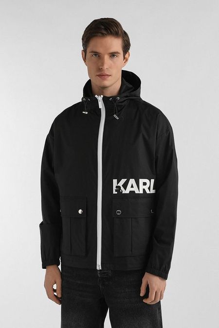 Ветровка с капюшоном и накладными карманами Karl Lagerfeld