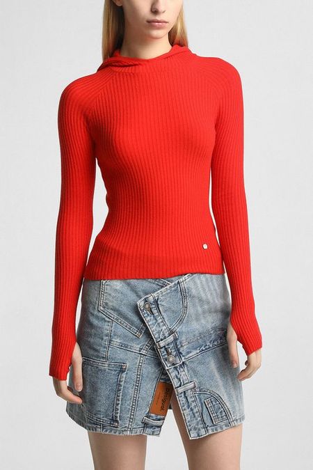 Джемпер в рубчик с капюшоном Desigual