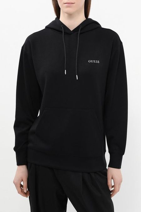 Худи хлопковое с карманом Guess