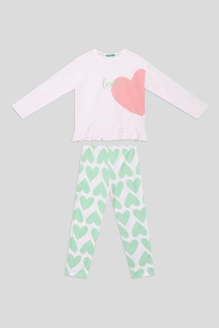 Пижама хлопковая с принтом Benetton Undercolors