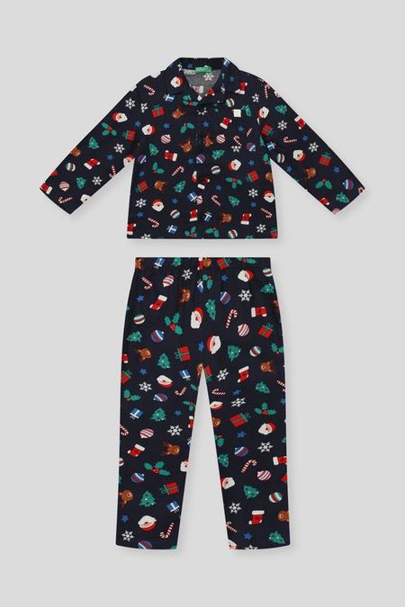 Пижама хлопковая с принтом Benetton Undercolors