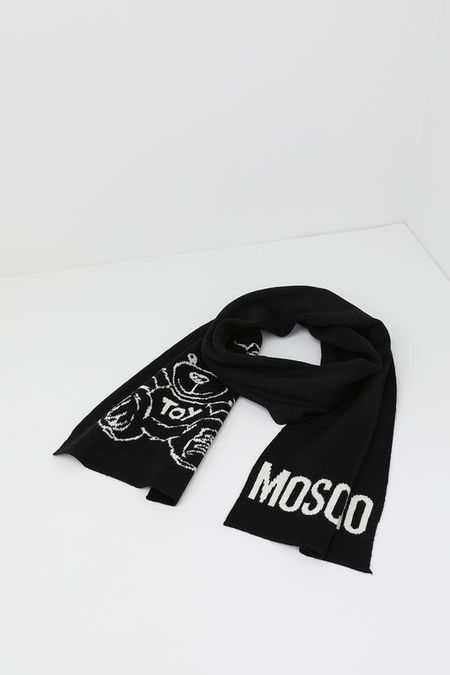 Шарф из смесовой шерсти с логотипом Moschino
