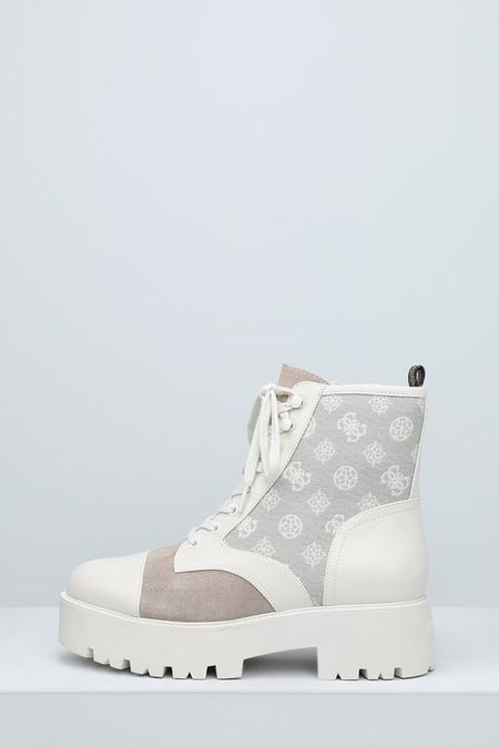 Ботинки высокие комбинированные с принтом Vaina Guess