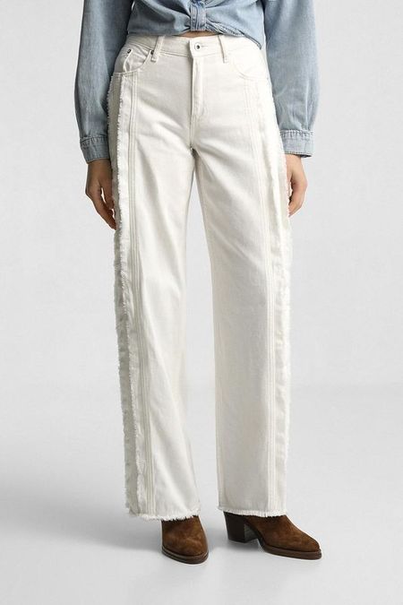 Джинсы прямого кроя с бахромой Karl Lagerfeld Jeans