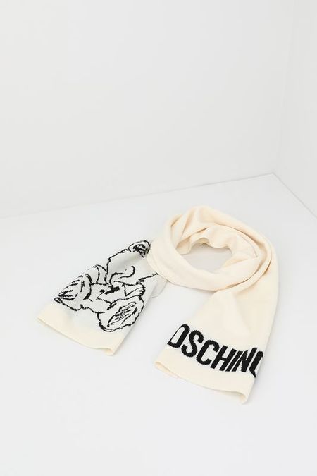 Шарф из смесовой шерсти с логотипом Moschino