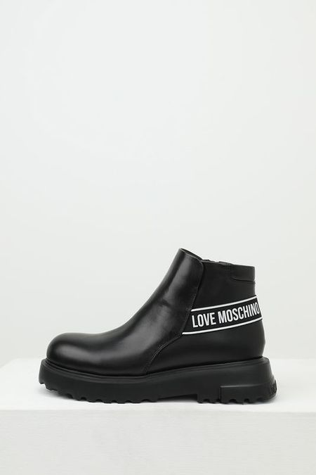 Полуботинки кожаные с логотипом Love Moschino