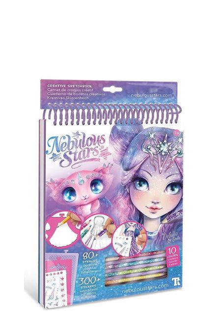Канцелярский набор для рисования Неоновый скетчбук серия Nebulia Nebulous Stars