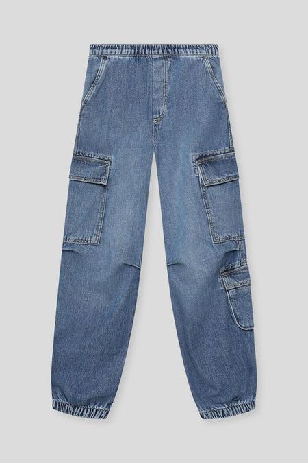 Джинсы с эффектом потертости на эластичном поясе Republic of Denim