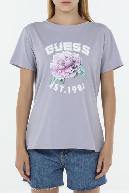 Футболка хлопковая с принтом Guess