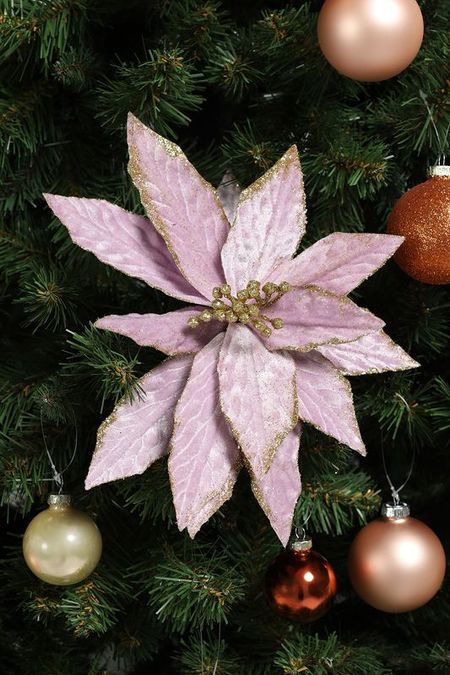 Новогоднее украшение Poinsetia On Clip GOODWILL